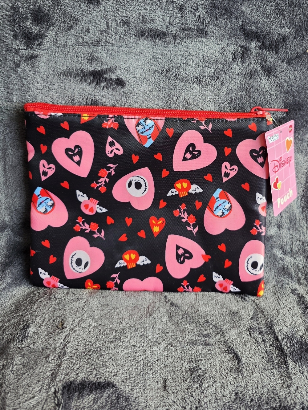 New Valentine's Disney the Nightmare Before Christmas Jack & Sally heart pouch